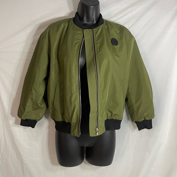 Little Mo& Com kids Jackets green olive with a rocket patterns not new normal - Picture 1 of 9